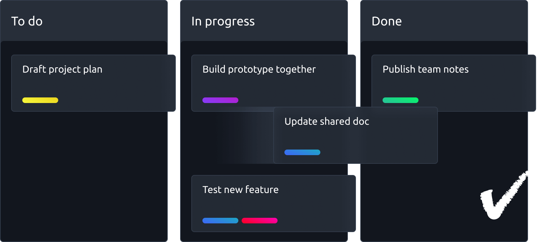 moving tasks to different columns